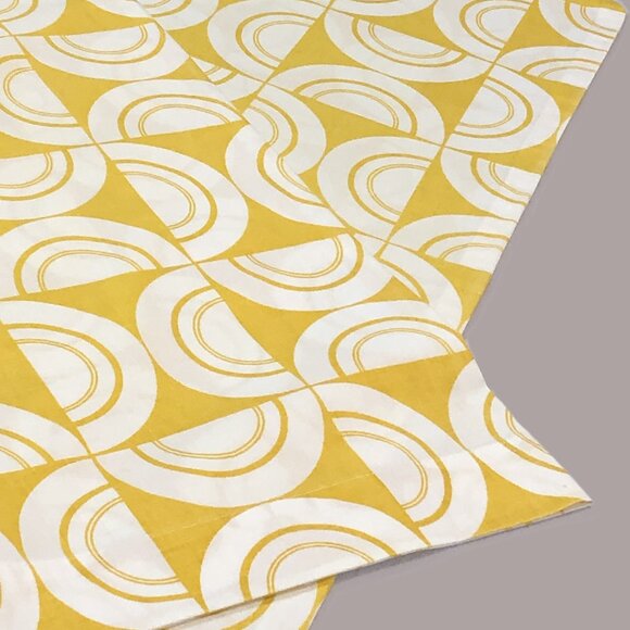 Vintage 70s TexMade Truprest DARINGLY DANISH Yellow Pillowcase SET: Geometric - Picture 7 of 11